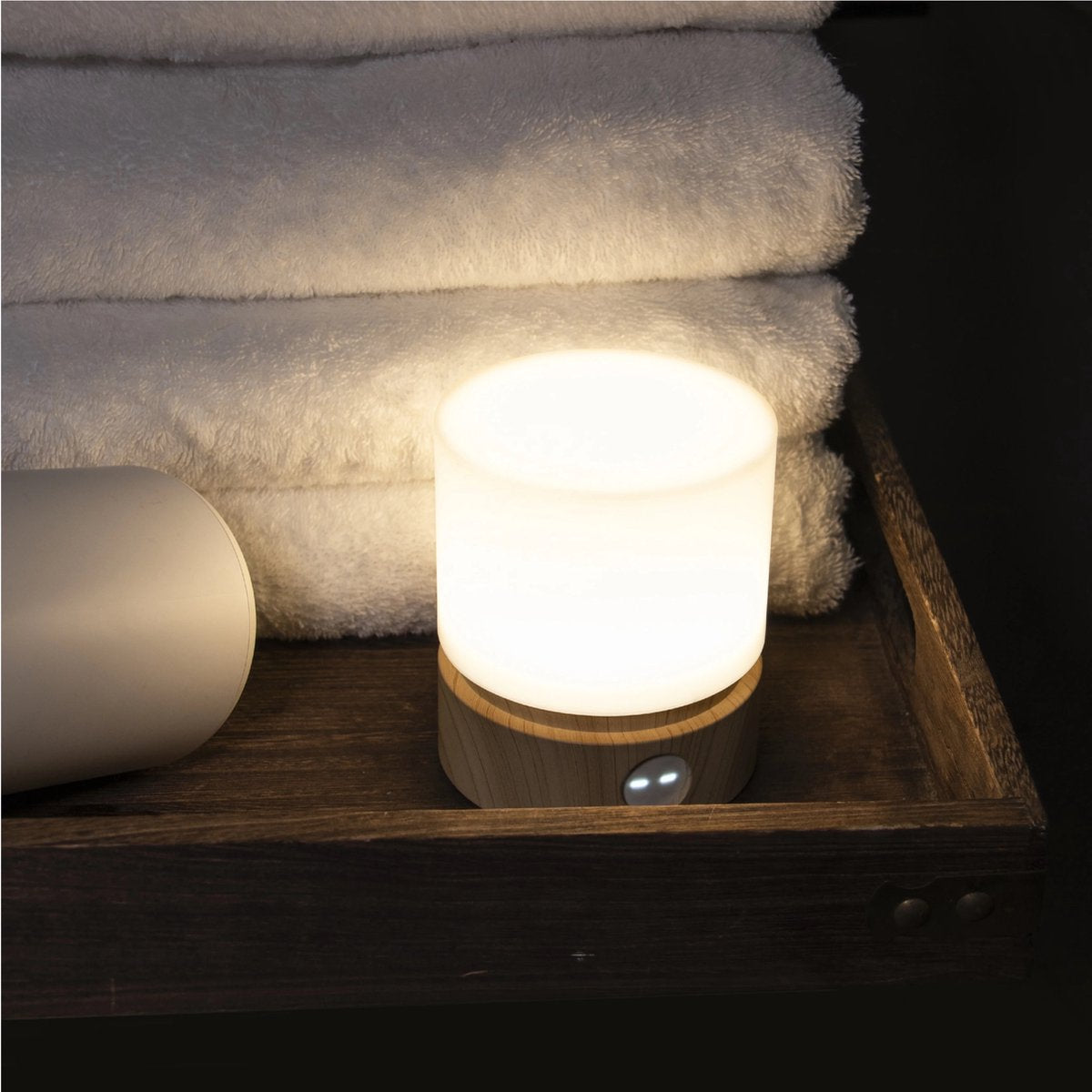 Aynlights® Draadloze Tafellamp/ nachtlamp LED – Draadloze Lamp Nachtkastje - Bamboo bruin