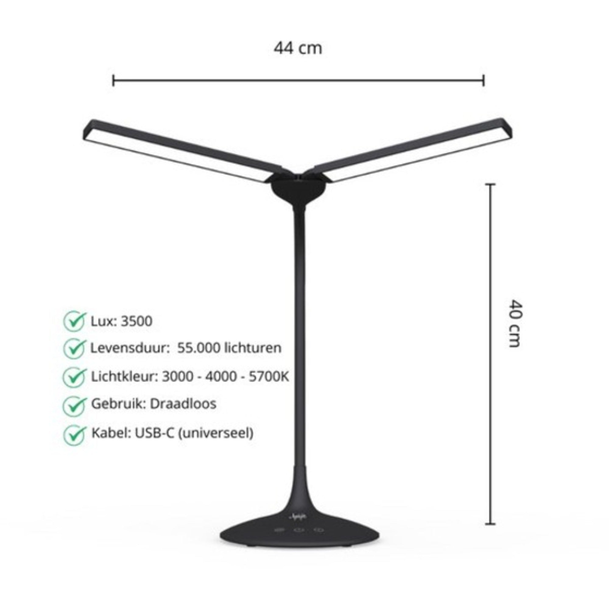 Briceq® - UltraDesk — Draadloze 2-in-1 Bureaulamp en Daglichtlamp