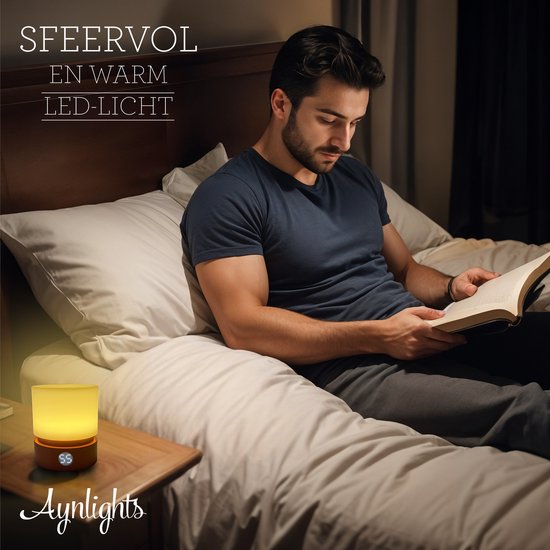 Aynlights® Draadloze Tafellamp/ nachtlamp LED – Draadloze Lamp babykamer - ROODbruin