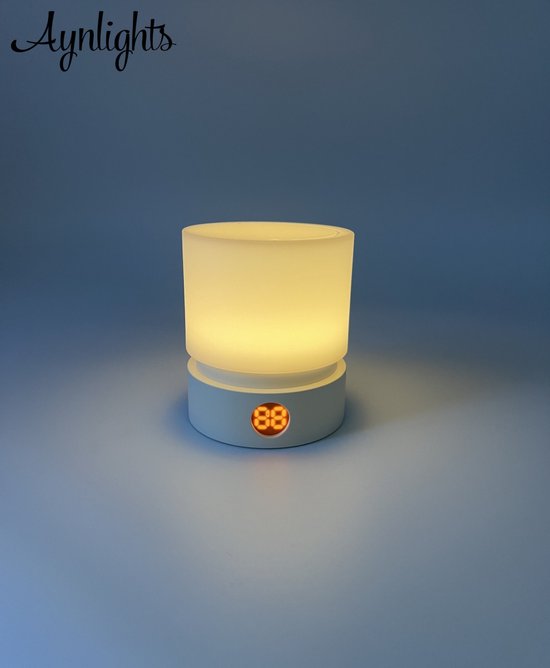 Aynlights® trådlös bordslampa/ nattlampa LED – trådlös sänglampa – vit