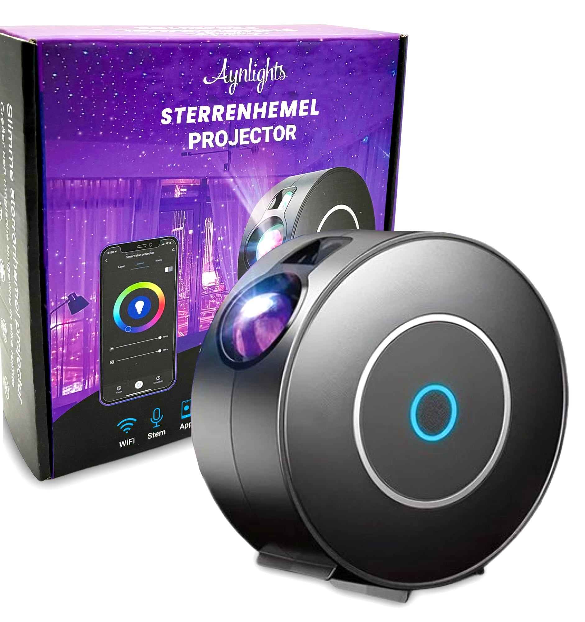 Aynlights® Smart Wifi Star Projektor – SCHWARZ – Steuerung per APP