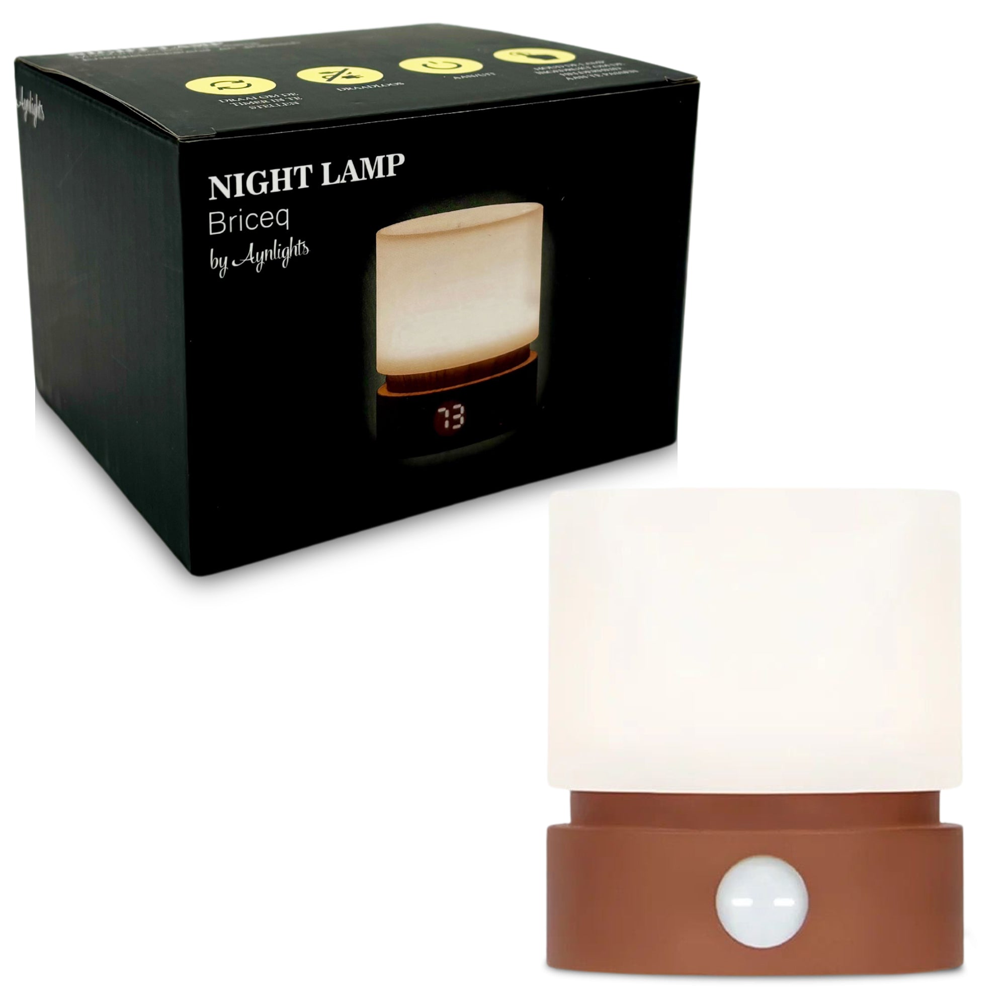 Aynlights® Draadloze Tafellamp/ nachtlamp LED – Draadloze Lamp babykamer - ROODbruin