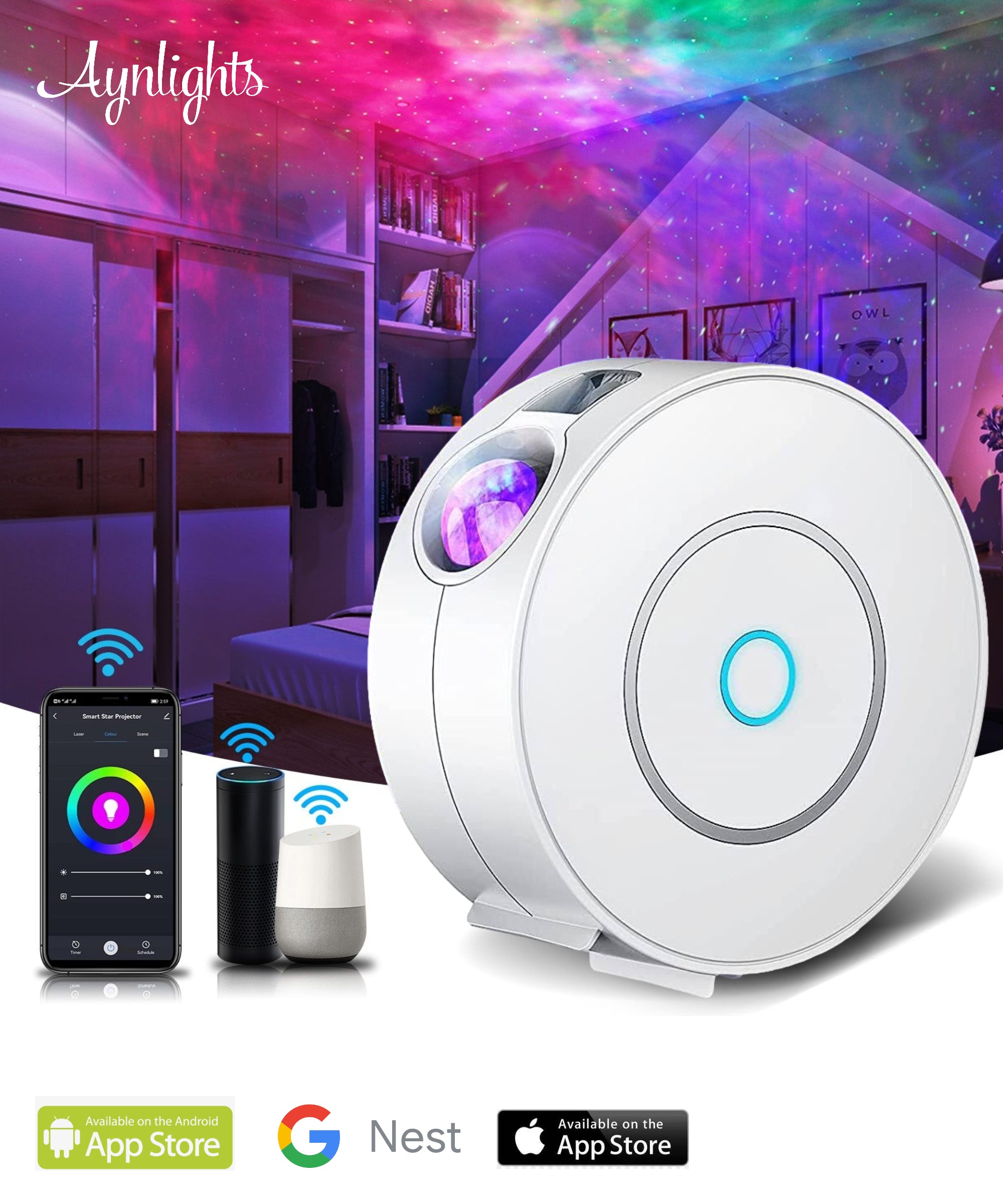 Aynlights® Smart Wifi Star-projektor
