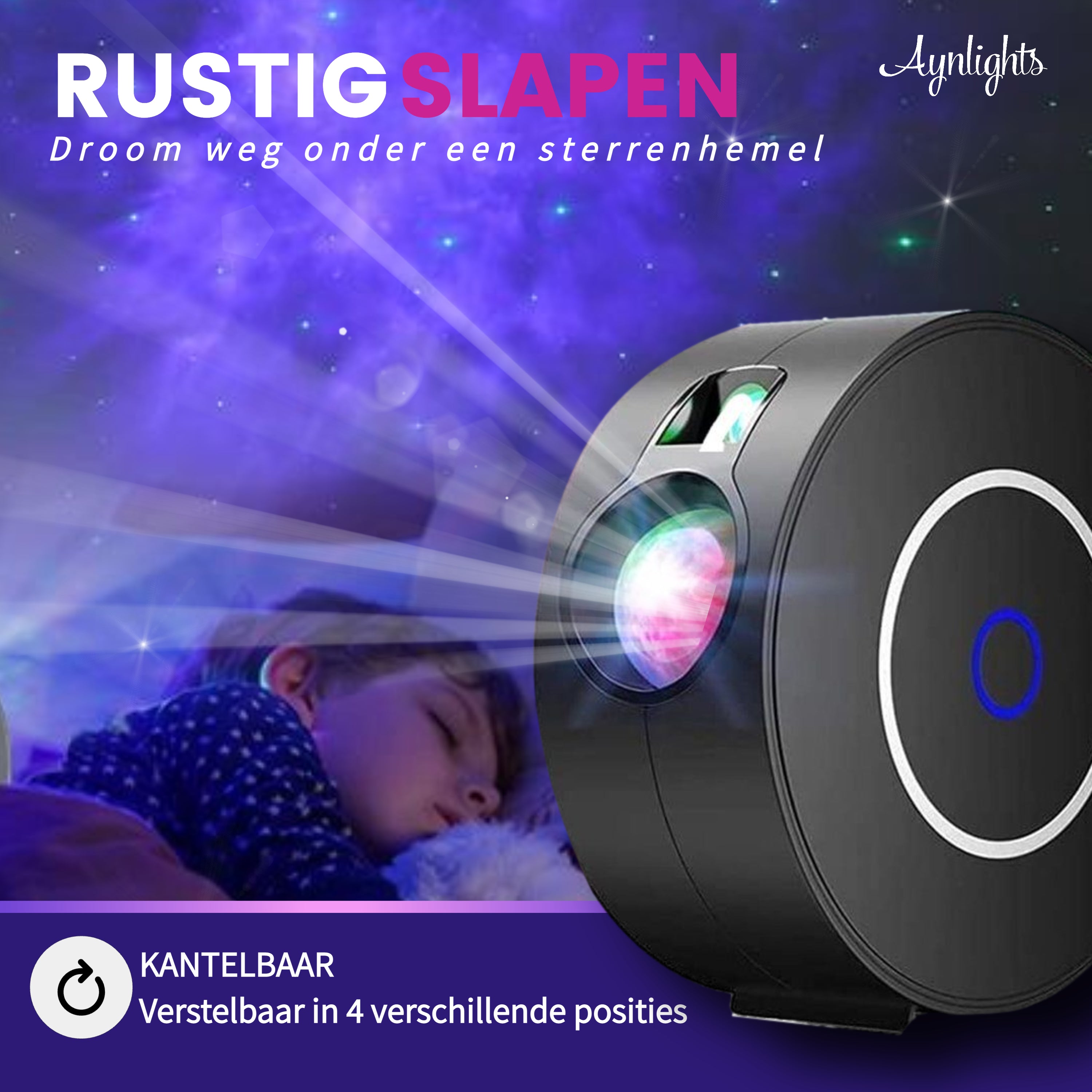 Aynlights® Smart Wifi Star Projektor – SCHWARZ – Steuerung per APP