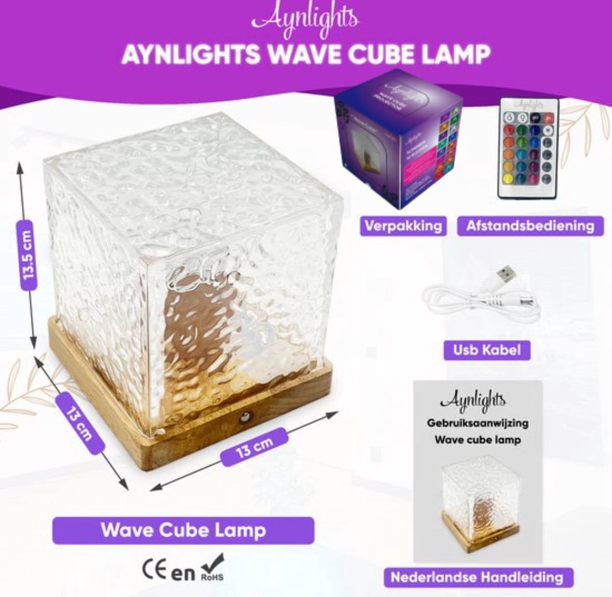 Aynlights® - 2024 - Wave Cube - Sterrenhemel