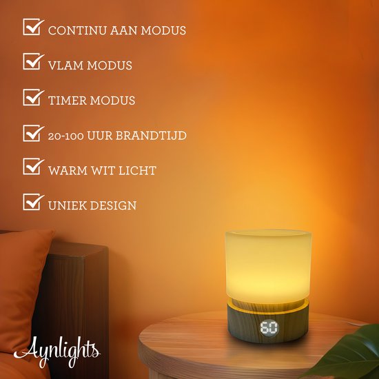 Aynlights® Draadloze Tafellamp/ nachtlamp LED – Draadloze Lamp Nachtkastje 1