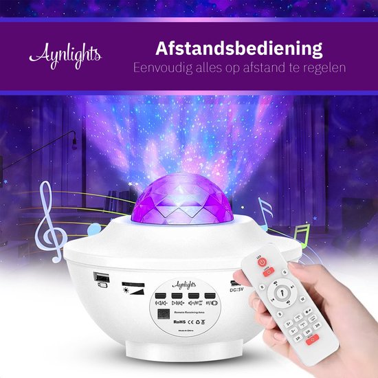 Aynlights® - 2024 -Sterrenhemel met Bluetooth Muziekspeaker