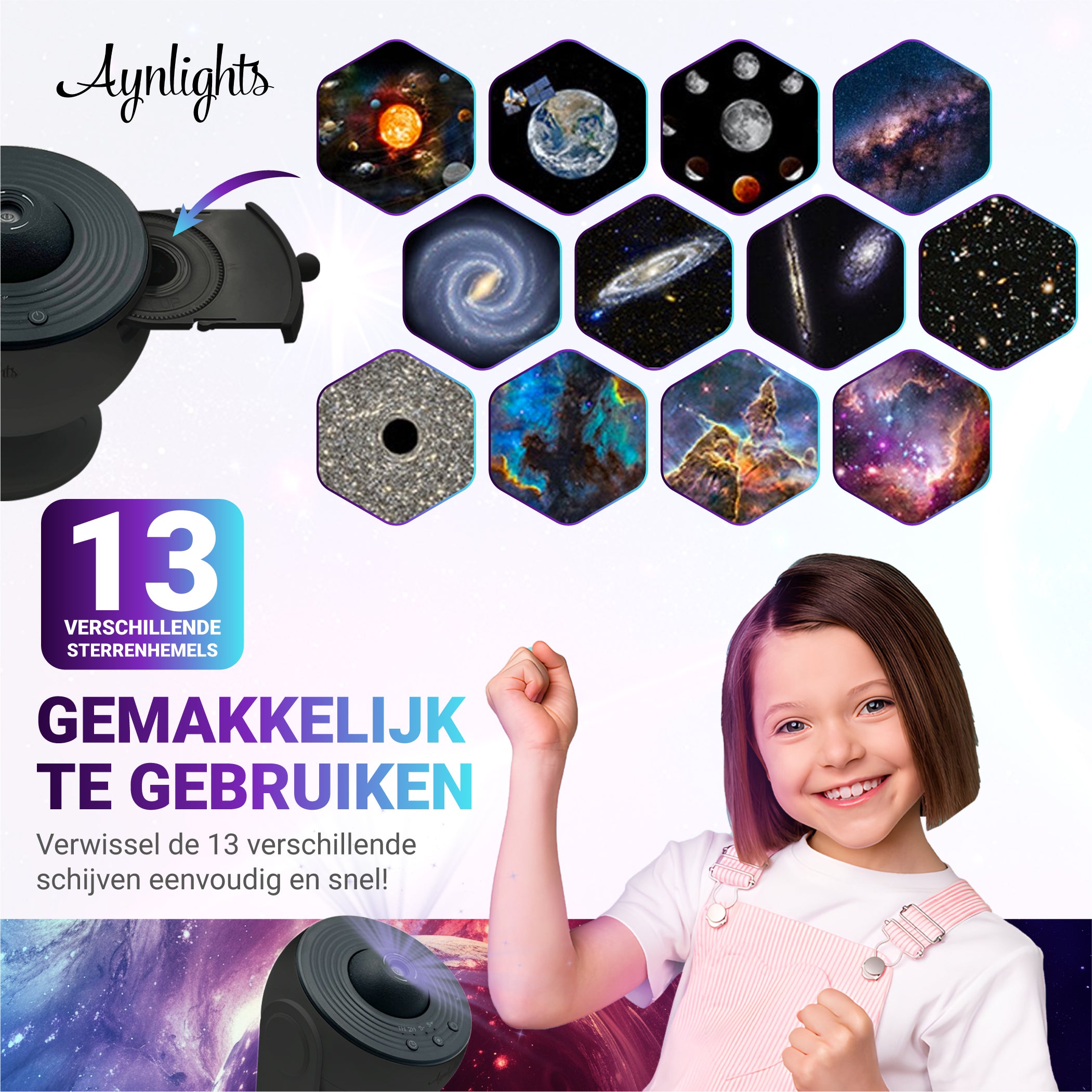 Aynlights® Premium 13-in-1 Projectorlamp - Sterren Projector - Galaxy Projector